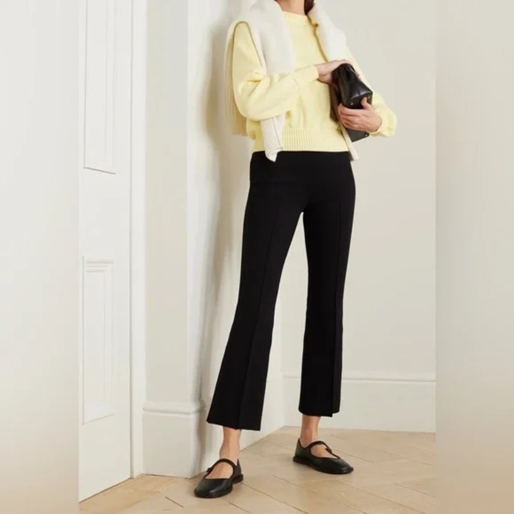 High Sport Kick Flared Stretch Cotton Knit Pants